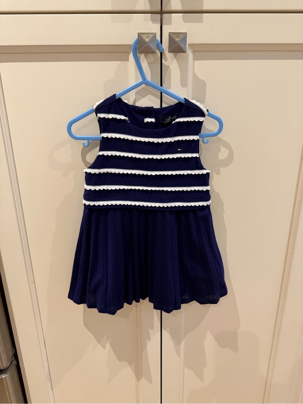 Tommy Hilfiger 18m Navy and White Striped Ruffle Tank Top Dress